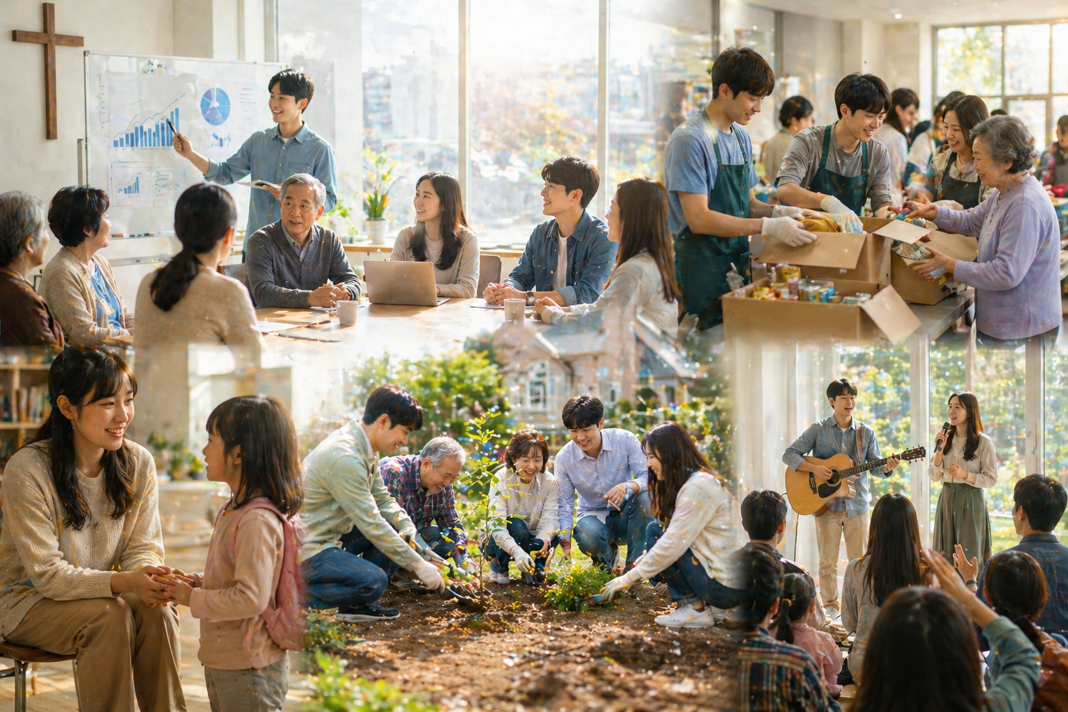 1 한국교회가 회복하려면 재정과 의사결정의 투명성 강화, 청년 세대의 참여 확대와 리더십 교체, 지역사회 복지와 돌봄 중심의 공공성 회복이 필요하다고 지적한다.png