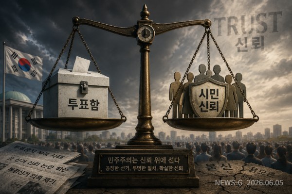 5 투표함과 시민 신뢰의 균형을 상징적으로 표현한 민주주의 신뢰 위기 이미지.png