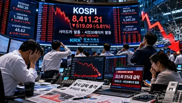 코스피 급락 519포인트, 5.81% 낙폭 기록… 반도체 쏠림·ETF 수급 왜곡·알고리즘 매매가 만든 '검은 금요일'