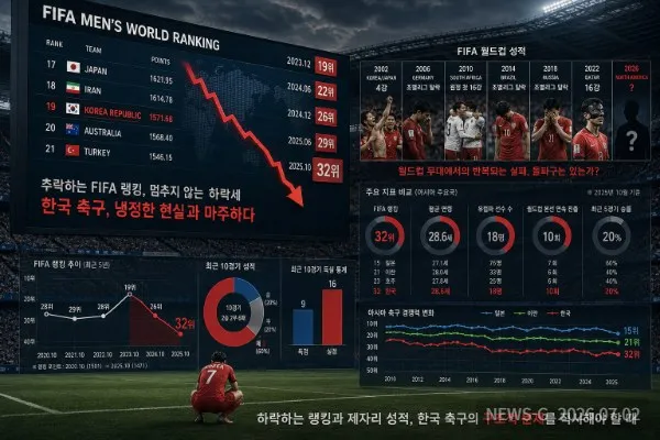 한국 축구, 신뢰를 잃다 (기획③)  숫자가 말하는 한국 축구의 위기…20년 성적이 보여준 냉정한 현실