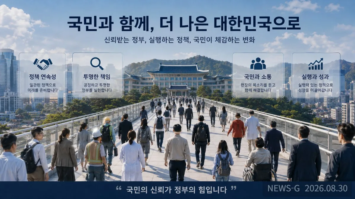 1 국민 신뢰와 정책 실행력을 상징하는 정부의 모습.png