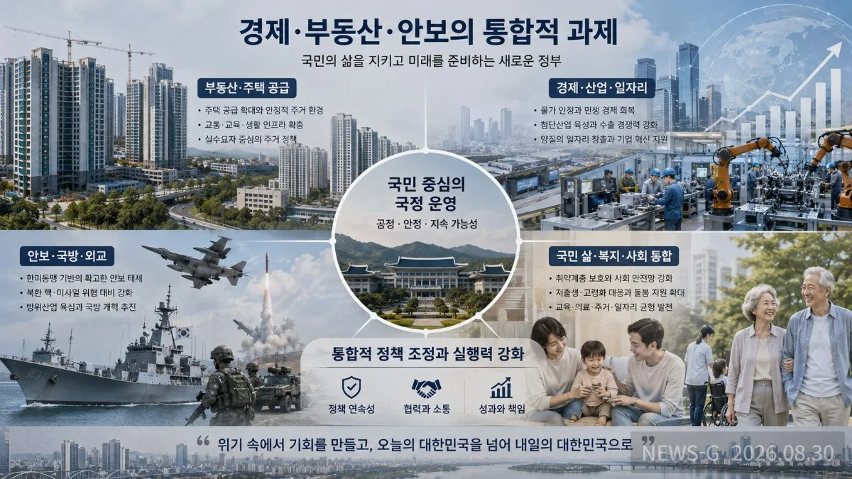 1 경제·부동산·안보 정책의 복합 과제를 보여주는 이미지.png